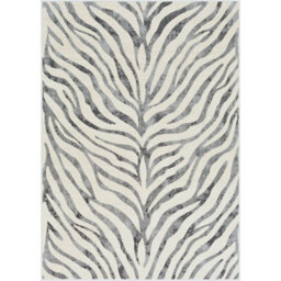 Livabliss City-Animal Print Grey Beige Black Boho Zebra Pattern Living Dining Bedroom Rug 120 X 170 Cm Easy Care, Non Shedding - thumbnail 1