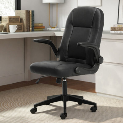 Levede Office Computer Chair Pu Leather Swivel Recliner Flip-Up Armrests - image 1