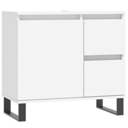 Berkfield 3 Piece Bathroom Furniture Set White Engineered Wood - thumbnail 9