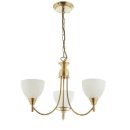 Anson Lighting Royal Antique Brass And Opal Glass 3 Light Ceiling Pendant - thumbnail 9