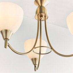 Anson Lighting Royal Antique Brass And Opal Glass 3 Light Ceiling Pendant - thumbnail 4