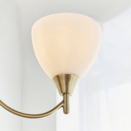 Anson Lighting Royal Antique Brass And Opal Glass 3 Light Ceiling Pendant - thumbnail 7