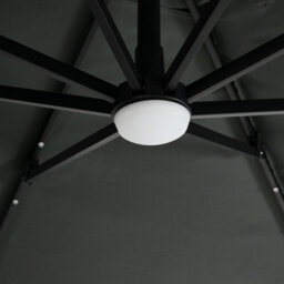 Breeins Dark Grey Garden Square Cantilever Parasol With Solar-Powered Led Lights - thumbnail 5
