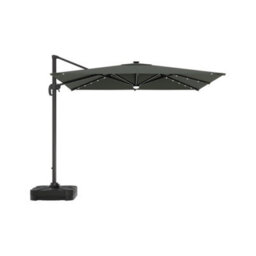 Breeins Dark Grey Garden Square Cantilever Parasol With Solar-Powered Led Lights - thumbnail 3