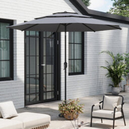 Breeins Dark Grey Garden Square Cantilever Parasol With Solar-Powered Led Lights - thumbnail 2