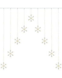 Werchristmas 1.2 M Snowflake Curtain String Lights, 336 Warm White Leds - thumbnail 1