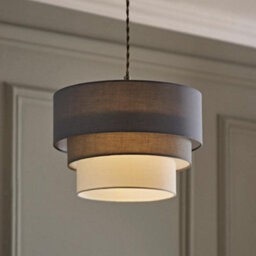 Valuelights Aztec 3 Tier Grey Fabric Ceiling Light Shade And Bulb (D)30Cm - thumbnail 2