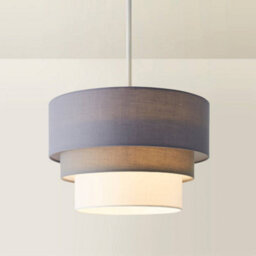 Valuelights Aztec 3 Tier Grey Fabric Ceiling Light Shade And Bulb (D)30Cm - thumbnail 4