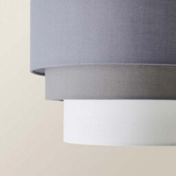 Valuelights Aztec 3 Tier Grey Fabric Ceiling Light Shade And Bulb (D)30Cm - thumbnail 5
