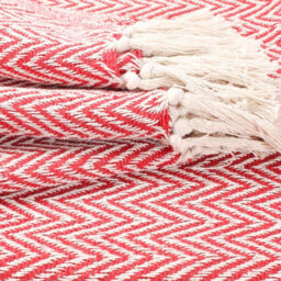 Ehc Cotton Handwoven Reversible Single Sofa Throw Arm Chair Cover 125 X 150 Cm - Red - thumbnail 4