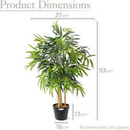 Christow Artificial Potted Bamboo Tree Topiary Decoration - 0.9M - thumbnail 7