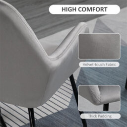 Grey Modern Accent Chair Upholstered Lounge Armchair Metal Base - thumbnail 4