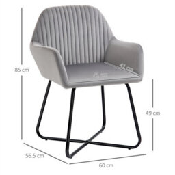 Grey Modern Accent Chair Upholstered Lounge Armchair Metal Base - thumbnail 2