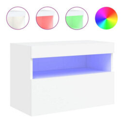 Vidaxl Tv Wall Cabinet With Led Lights White 60X30X40 Cm - thumbnail 2