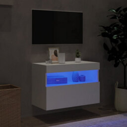 Vidaxl Tv Wall Cabinet With Led Lights White 60X30X40 Cm - thumbnail 4