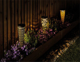 Netagon Garden Outdoor Solar Powered Led Torch Spike Light Lamp With Pattern- Flower Design - thumbnail 2