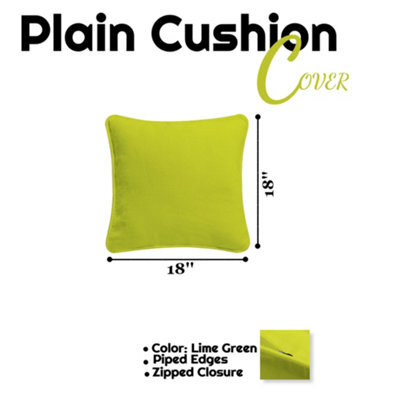 Chilimilii Cushion Covers 100% Cotton Plain Dyed Zip Pipe Edge Home Sofa Decor (45X45 Cm) - image 1