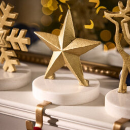 Dibor Marble And Gold Star Decorative Stocking Hook Fireplace Stocking Holder Christmas Stocking Holder - thumbnail 6