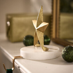 Dibor Marble And Gold Star Decorative Stocking Hook Fireplace Stocking Holder Christmas Stocking Holder - thumbnail 4