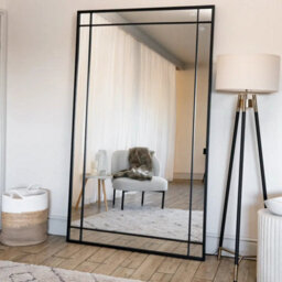 Jōbū Jobu Home - Aimi - Full Length Black Metal Rectangle Window Mirror - 180Cm X 105Cm