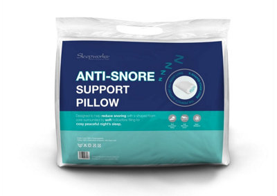 "Sleepworks Anti-Snore Pillow Contour Foam Core Support Hollowfibre Back Sleeper 48Cm X 74Cm (19"" X 29"")" - image 1