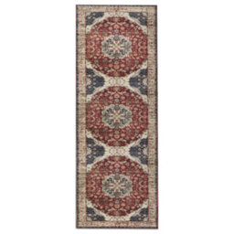 Bedlooms Whisper Cashmere Rug 60X220Cm, Red Floral Pattern, Non-Slip, Stain Resistant, Thick Soft Long Narrow Runner - thumbnail 1