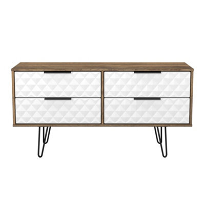 Anzio Matt Vintage Oak Effect 4 Drawer Bed Box (H)574mm (W)1130mm (D)395mm - image 1