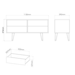Anzio Matt Vintage Oak Effect 4 Drawer Bed Box (H)574mm (W)1130mm (D)395mm - thumbnail 7