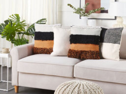 Beliani Set Of 2 Decorative Cushions Mihalgazi Cotton 45 X 45 Cm Multicolour Striped - thumbnail 2