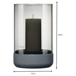Blomus Calma Hurricane Lamp Medium - Steel Gray Smoke - thumbnail 4