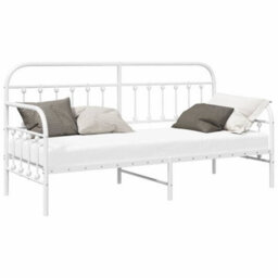 Berkfield Daybed Frame In White, 75X190 Cm, Made Of Steel - thumbnail 3