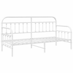 Berkfield Daybed Frame In White, 75X190 Cm, Made Of Steel - thumbnail 2