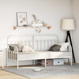 Berkfield Daybed Frame In White, 75X190 Cm, Made Of Steel