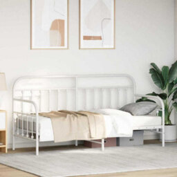 Berkfield Daybed Frame In White, 75X190 Cm, Made Of Steel - thumbnail 5
