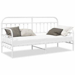 Berkfield Daybed Frame In White, 75X190 Cm, Made Of Steel - thumbnail 4
