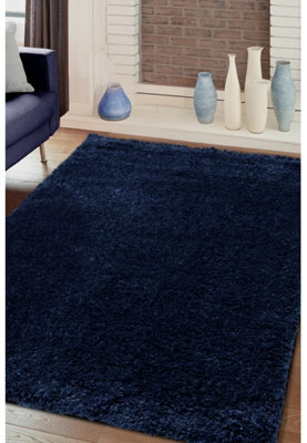 Melrose Venus Shaggy High Pile Navy Large Area Rug 140/200Cm - image 1
