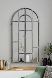 Mirroroutlet Kirkby Metal Arch Shaped Decorative Window Opening Garden Mirror 100Cm X 50Cm - thumbnail 3