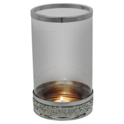 Urbn-Living Urbnliving 21Cm Hestia Clear Glass Candle Tealight Pillar Holder Diamante Base Home Décor, Set Of 2 - thumbnail 9