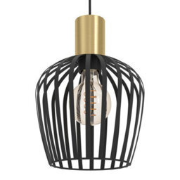 Eglo Empoli Black & Brushed Brass 3 Pendant Light Wbs - thumbnail 4