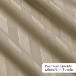 Ameha Stripe Duvet Set With Pillowcase Reversible Bedding & Soft Microfiber Cover Beige Super King Size 260X220Cm - thumbnail 9