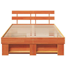 Berkfield Modern With Headboard Wax Brown 120 X 200 Cm Solid Pine Wood - thumbnail 8