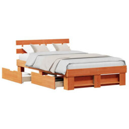 Berkfield Modern With Headboard Wax Brown 120 X 200 Cm Solid Pine Wood - thumbnail 3