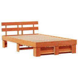 Berkfield Modern With Headboard Wax Brown 120 X 200 Cm Solid Pine Wood - thumbnail 7