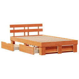 Berkfield Modern With Headboard Wax Brown 120 X 200 Cm Solid Pine Wood - thumbnail 6
