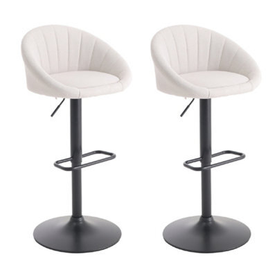 Darphe Set Of 2 Beige Modern Height Adjustable Swivel Bar Stools - image 1