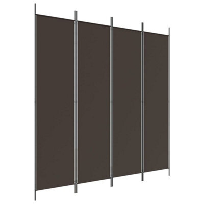 Berkfield Durable 4-Panel Room Divider Brown 200X200 Cm Fabric - image 1