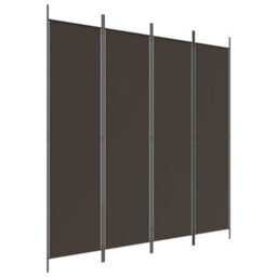 Berkfield Durable 4-Panel Room Divider Brown 200X200 Cm Fabric