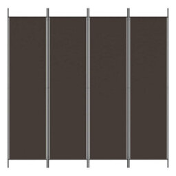 Berkfield Durable 4-Panel Room Divider Brown 200X200 Cm Fabric - thumbnail 3