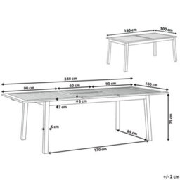 Beliani Extending Garden Dining Table Cesana 180/240 Cm 100 Cm Acacia Wood Dark Brown - thumbnail 3
