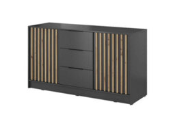 Arte Nelly Contemporary Graphite Sideboard 3 Drawers 2 Doors 2 Shelves Lamela Decor (H)860mm (W)1550mm (D)450mm - thumbnail 2